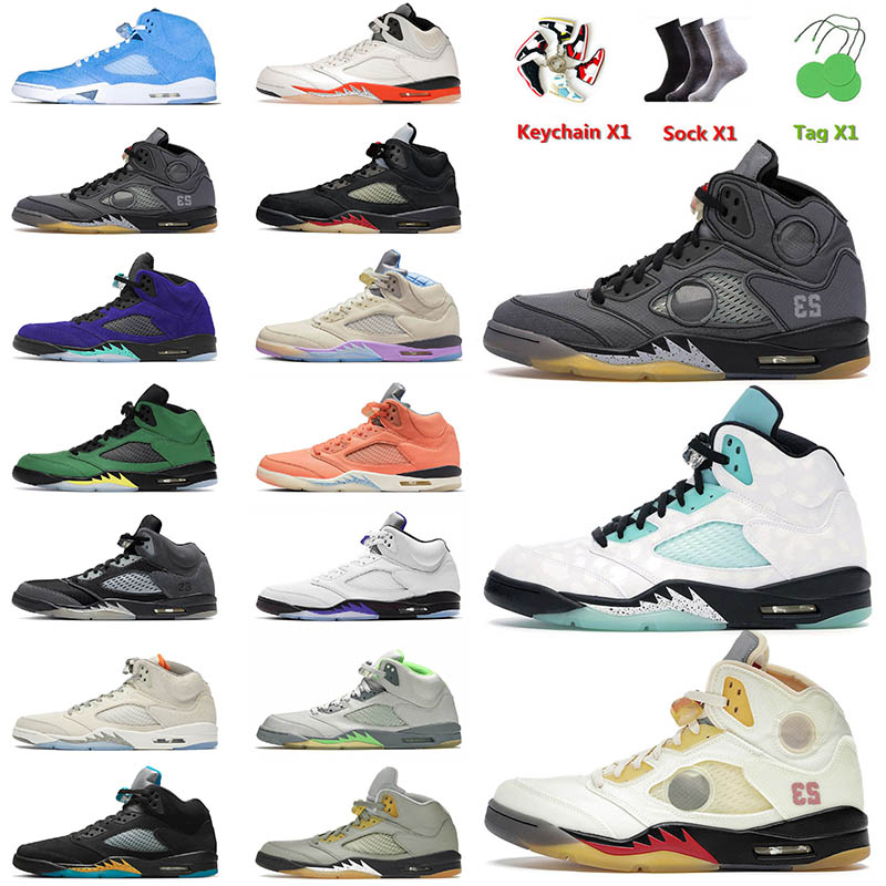 

2023 JUMPMAN 5 Basketball Shoes 5s Maniere Black Maniere Light White Oreo Racer Blue Raging Bull Green Bean Black Metallic Alternate Grape Sneakers, C14 off noir 40-47