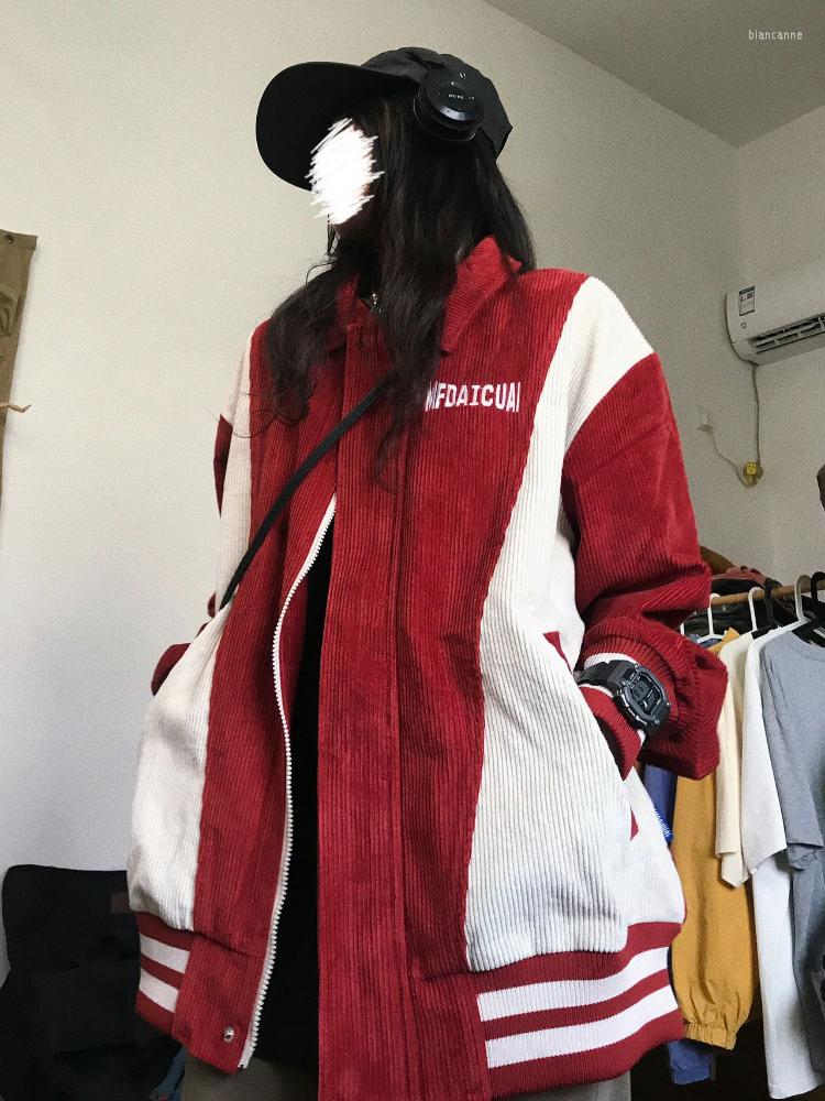

Women's Jackets Harajuku Fashion Baseball Uniform Women's 2023 Spring Autumn Loose Casual All Match Jacket Streetwear Vintage Ins, Red