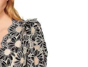 

Dresses Women's Mini Dress Ruffled Collar Floral Embroidery Robe Puff Half Sleeve Slim ALine Cotton Sweet Spring Summer 2023, Beige