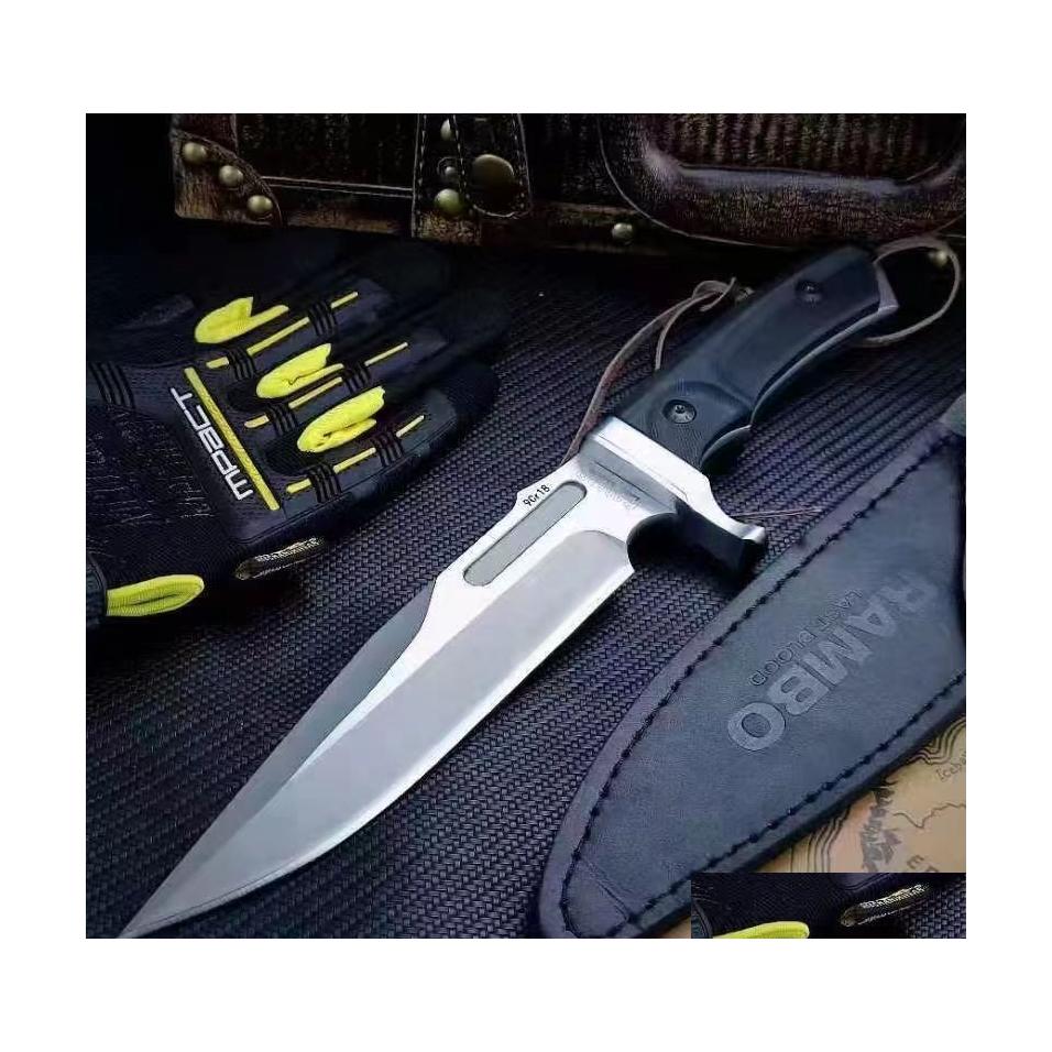 

Camping Hunting Knives Lambert Stallone Mk8 Tactical Straight Knife 9Cr18Mov Blade G10 Handle Wild Survival Hiking Cam Fixed Outdoor Dhkqw