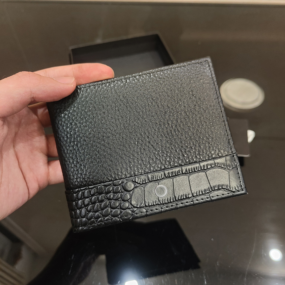 Fashion crocodile leather wallet designer men's pocket wallet luxury credit card clip coin wallet original box business card box briefcase