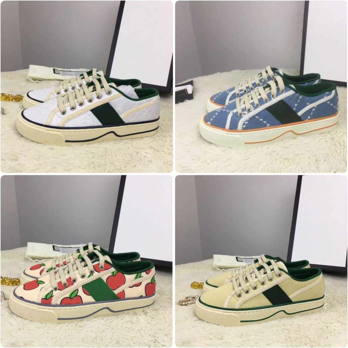 

Tennis 1977 Canvas Casual Shoes Black White Green Red Designers Womens Shoes Low Mens Sneakers, Style 10