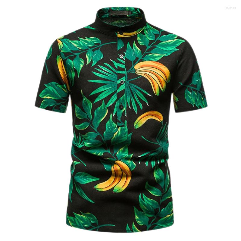 

Men's Casual Shirts Hawaiian Shirt Men Summer Floral Beach Male Half Cardigan Short Sleeve Button Blouse Top Loose Clothing Camisas, U01-yr0504-33