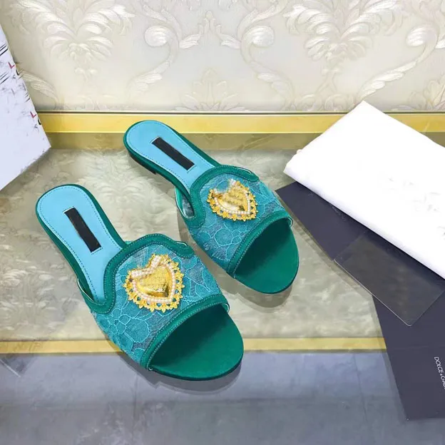 

With Box Lightweight, comfortable and elegant lace women's wedding flat slippers versatile multicolor optional non slip wear-resistant b WjP