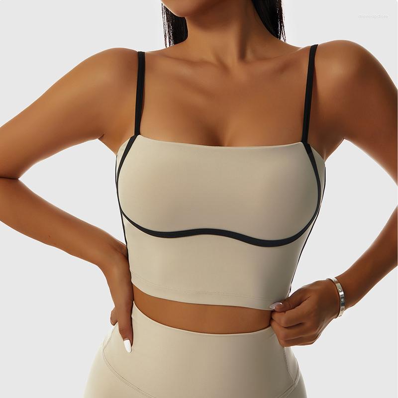 

Yoga Outfit Women Sports Bras Chest Pad Gym Fitness Workout Running Vest Top Quick Dry Underwear Push Up Female Comfort Elasticity Bra, Black