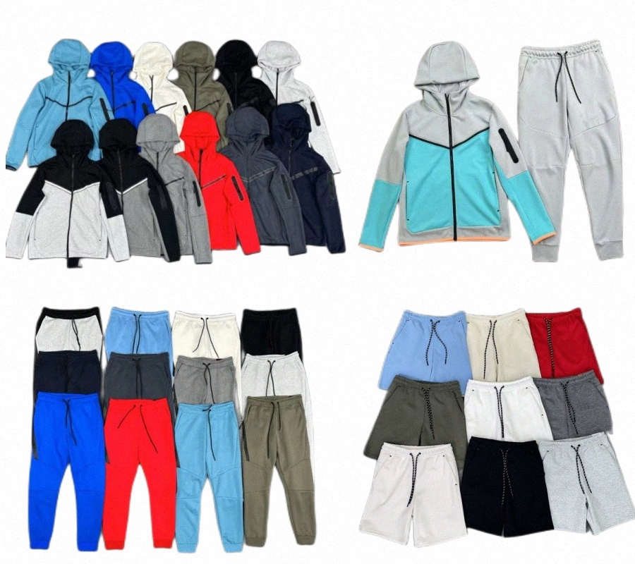 Nice Sportswear Tech Fleece Jogging Clothing Set Mens Full-zip Hoodie Sports Pant Designer Hooded Jackets Womens Space Cotton Coat Bottoms Runnin