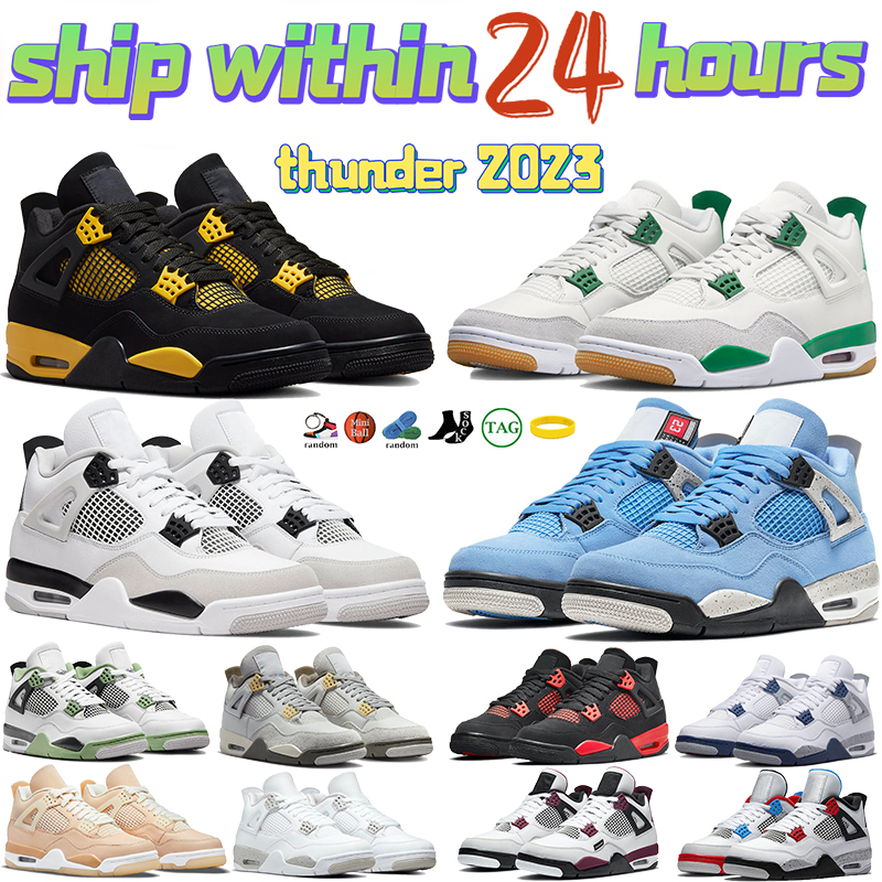 

2023 Designer 4 4s Basketball Shoes high jumpman men sneakers thunder black cat x Pine Green Military Black womens mens shoe University Blue Seafoam women trainers, 41 rapotors