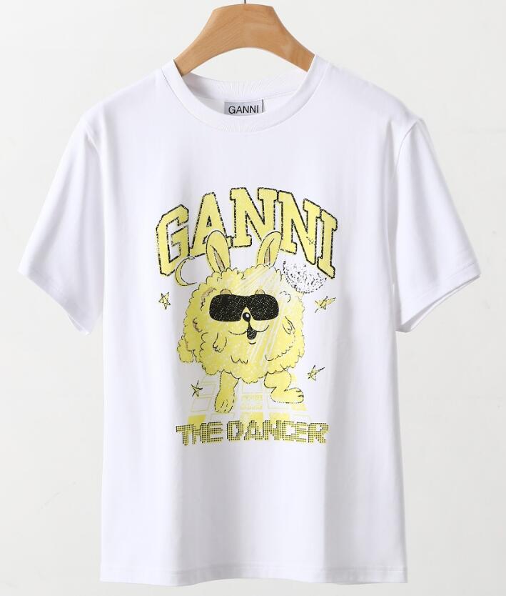 

designer t shirt summer funny rabbit print ganni women tshirt tee men