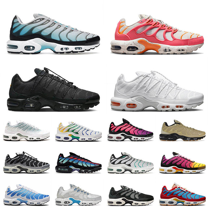 

Tn Utlity Clean White Running Shoes Berlin Plus Tns Terrascape Dusk Team Red Unity Olive Black Mens Women Pink Gradient Flux Sports Trainers Sneakers Size 12, 30 36-40