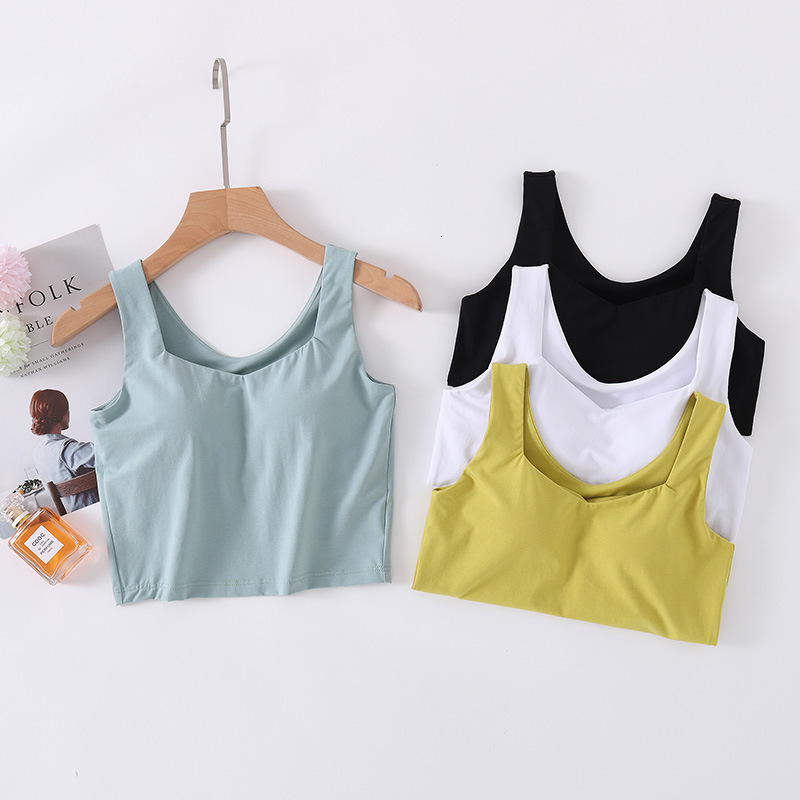 

Camisoles Tanks Spring And Summer Ladies Modal Vest With Chest Pad Small Sling Multicolor Large Size Corset Tank Top Bralette Top Camisole 230510, 03