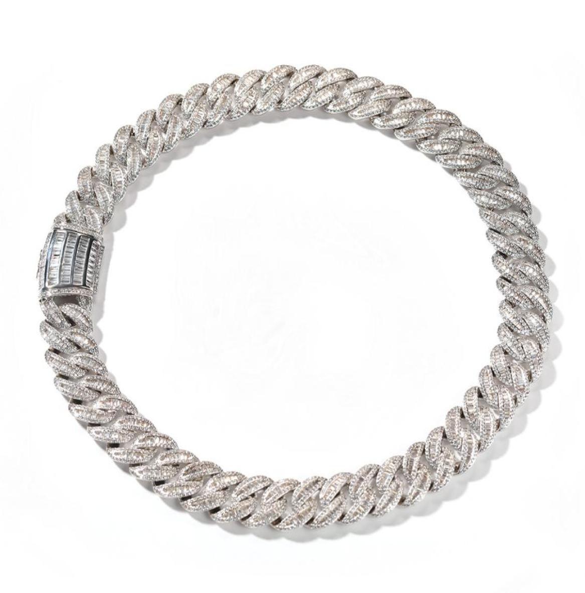 

Hip Hop Iced Out Cuban Link Chain Necklace 14k White Gold Plated Miami Bling Diamond Luxury Necklaces Gift for Men Pave Bling Chai5818755