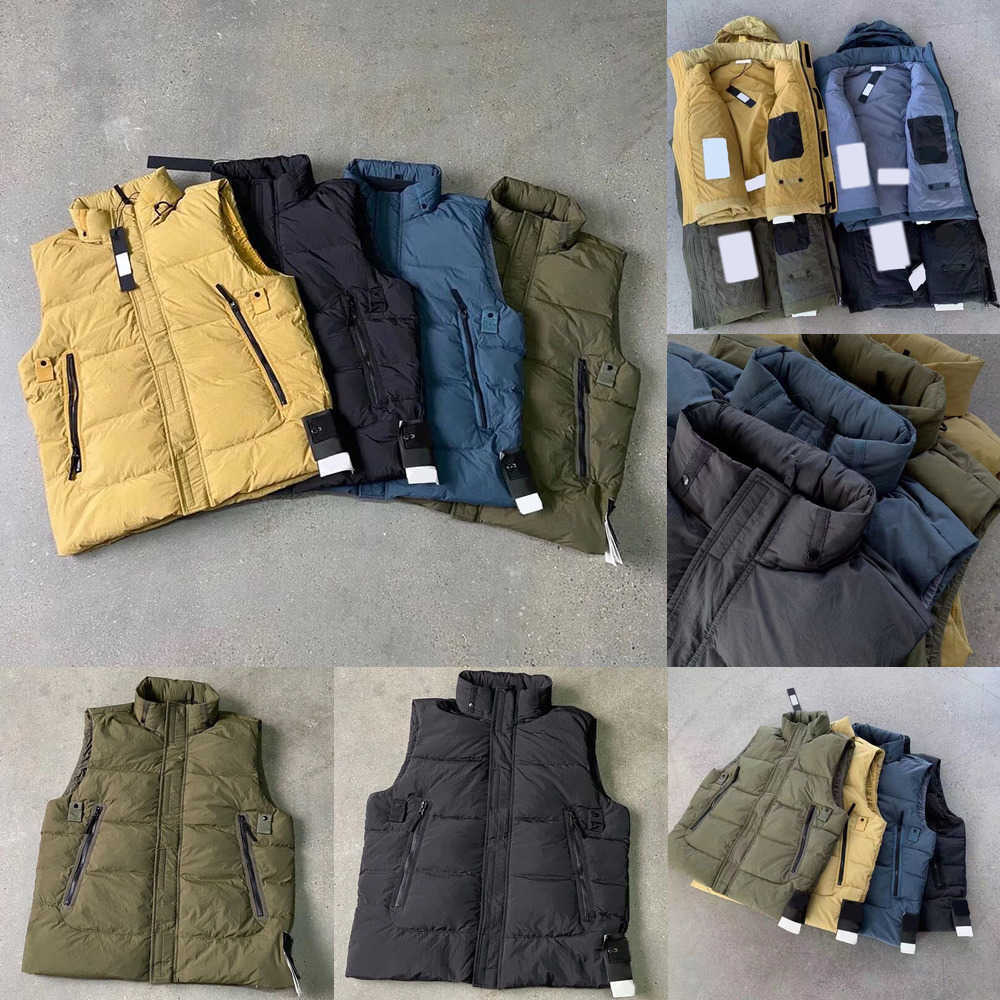 

Mens Men's Jackets Topstoney Designer Brand Vests Down Jacket Island Womens Puffer Vest Compass Badge Metal Nylon Winter LBOU, Yellow