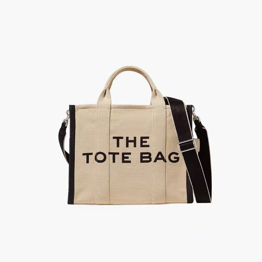 

THE TOTE BAG Designer Fashion Women's Tote Bag Canvas Handbag Large Capacity Shopping Bag, Beige