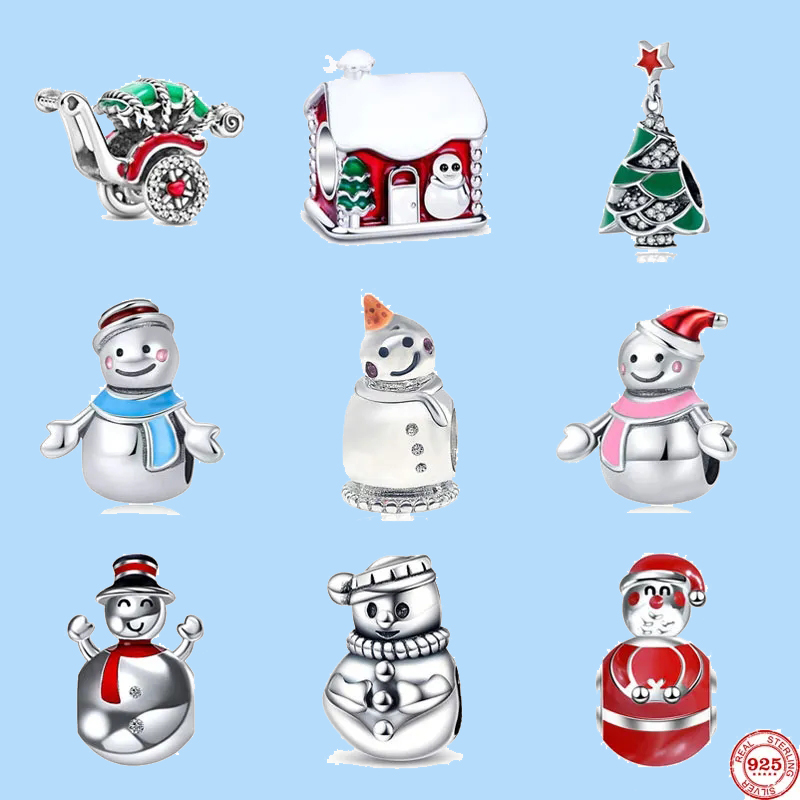 

925 sterling silver charms for pandora jewelry beads New christmas gift Sweet Lovely Home snowman Bead