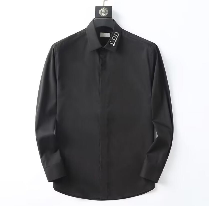 

Luxurys Desingers Men's Dress Business Casual Shirt Sleeve Stripe slim masculine social fashion plaid shirt S-3XL #13536