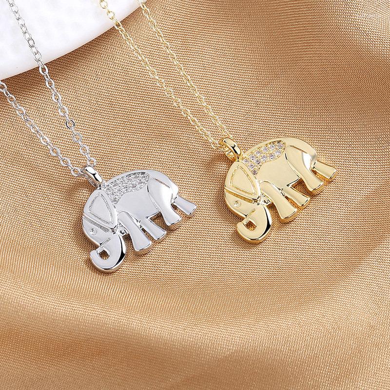 

Chains 2023 Charm S925 Silver Necklace 18 Inches Elephant Zircon For Women Earrings Fashion Christmas Mom Gifts Jewelry