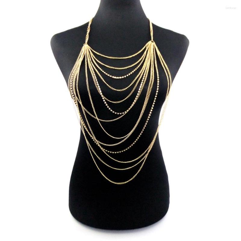

Chains Party Fashion Women Tassel Statement Necklaces Body Chain Multi Layer Necklace