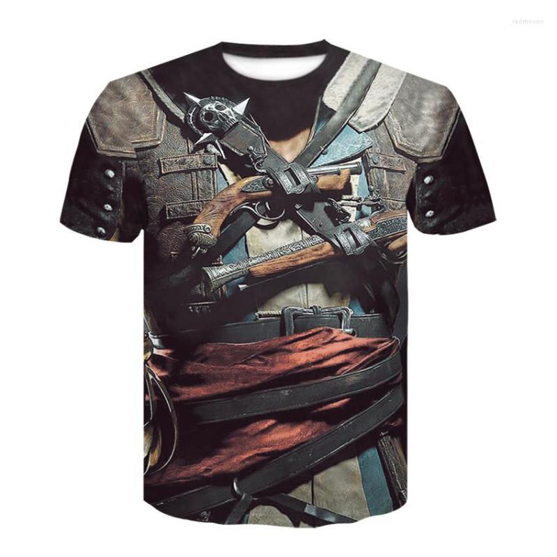 

Men's T Shirts 2023 Summer T-Shirt Brand War Knives Skull Print 3D Hip Hop Short Sleeve Round Neck Tops, D-496