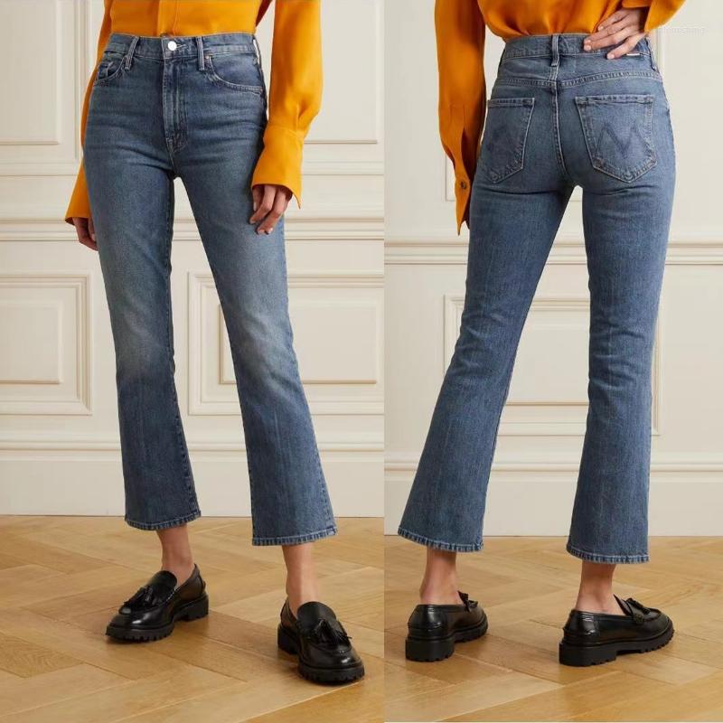 

Women's Jeans 2023 Early Fall Ladies Vintage Blue Flared Women's High Waist Slim Stretch Ankle Trousers Denim Pants, Wathet