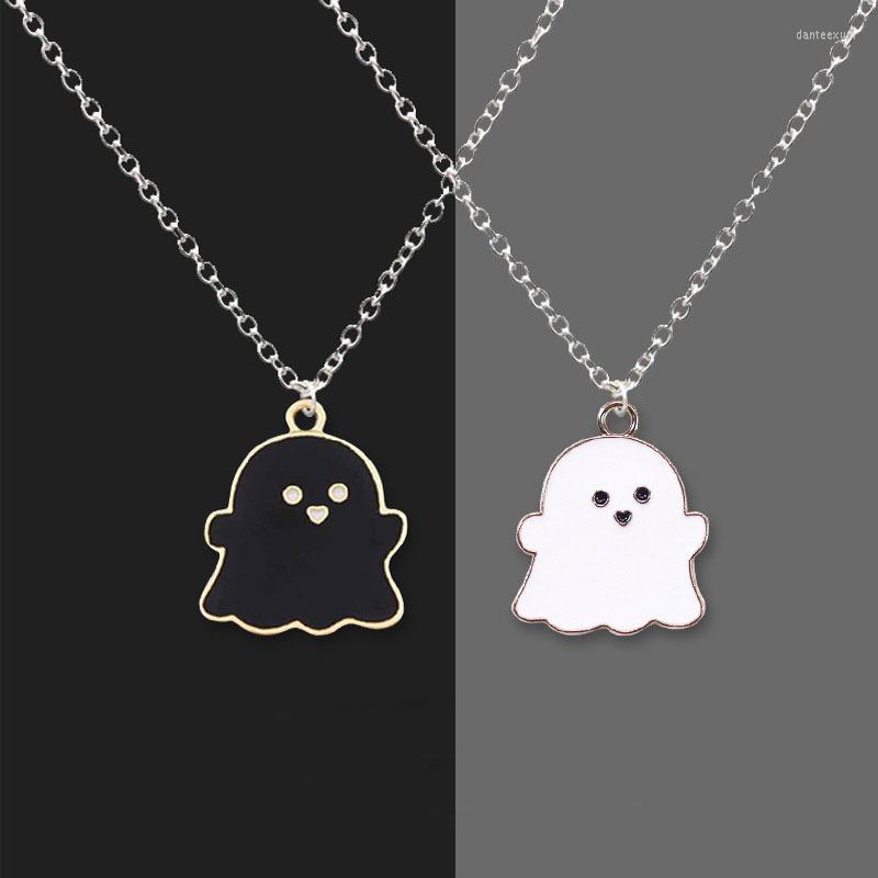 

Chains Cute Cartoon Ghost Friendship Couple Pendant Necklaces For Korean Fashion Female Men Friend Lovely Women Jewelry