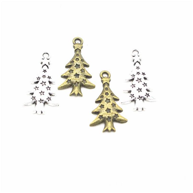 

Charms Bk 300 Pcs/ Lot Christmas Tree 28X19Mm Good For Jewelry Making Antique Sier Bronze Colors Drop Delivery Findings Components Dh1Ib