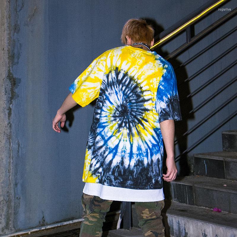 

Men's T Shirts Original Tie Dye Streetwear Tshirt Oversize Harajuku Short Sleeve Loose Casual Crewneck Hip Hop Summer Mens, Sky blue