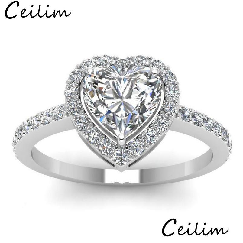 

Cluster Rings Fashion Zircon Heart Shaped For Women Engagement Fit 6 To 10 Jewelry Party Gift Drop Delivery Ring Dhgarden Dh1Li