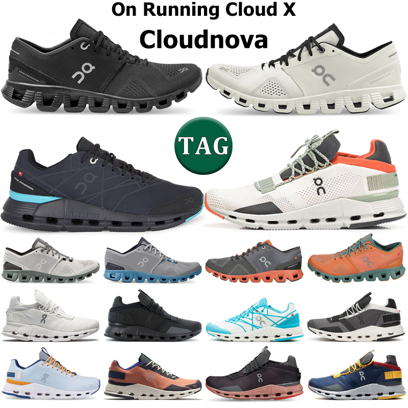 

On Running Cloud X Cloudnova shoes men women White Black Asphalt Grey Rust Rock Cyan Eclipse Silver Orange Sea Green Storm Blue mens trainers outdoor sports sneakers, 13