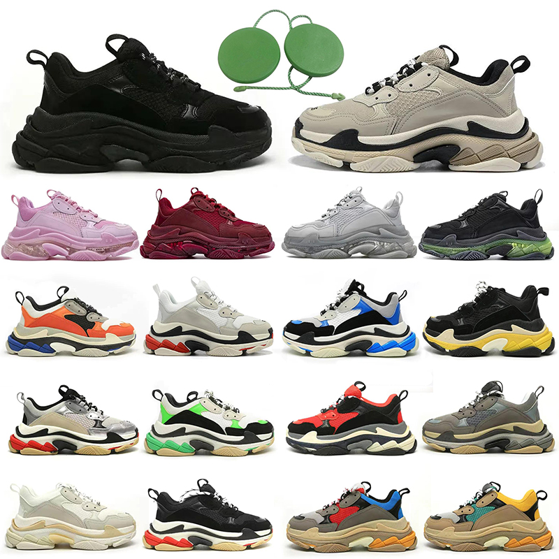 

triple men women designer casual shoes scarpe platform sneakers black white Dark Grey Pink Split clear sole mens womens trainers Jogging Walking luxury shoe big size