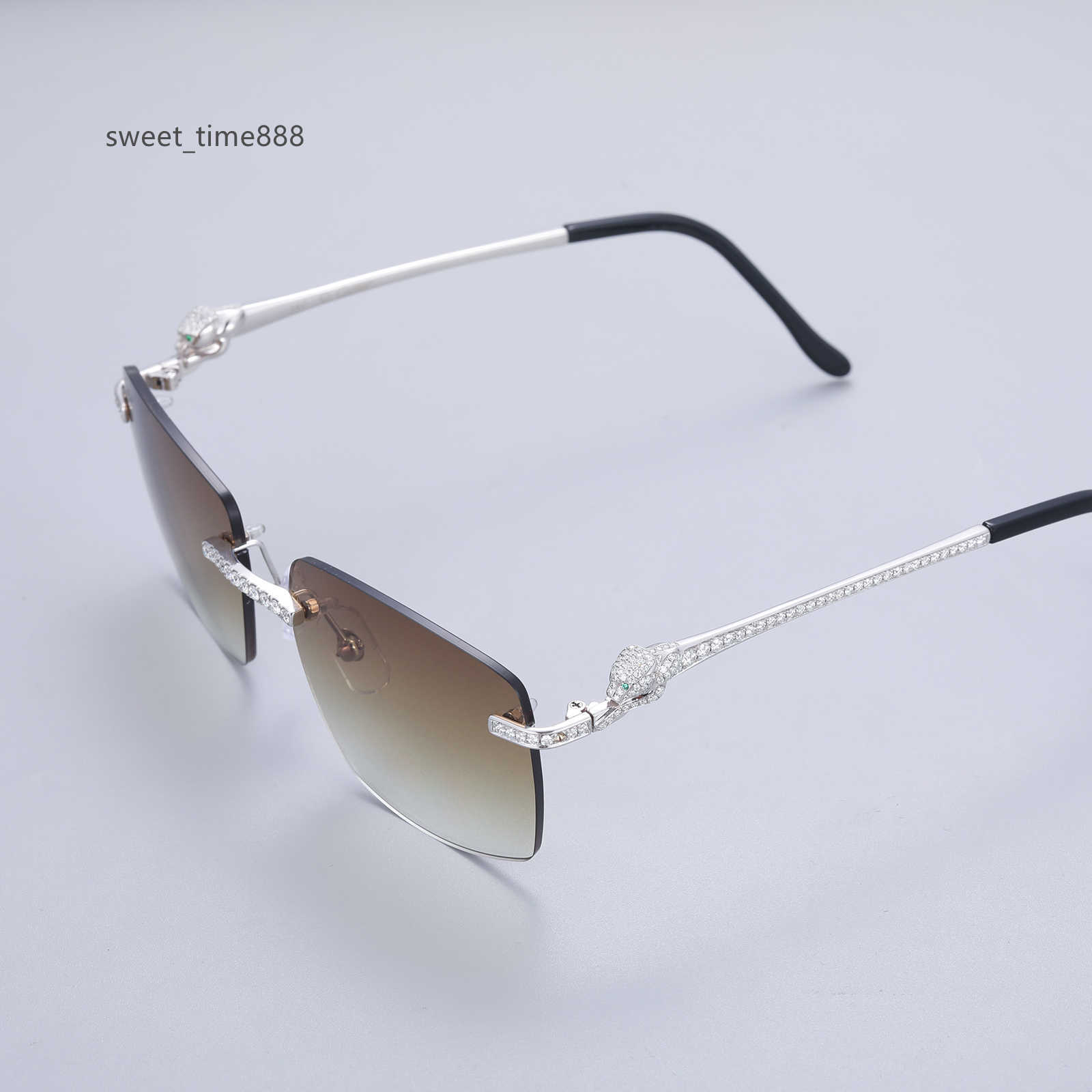 

Pass Diamond Tester Luxury Glasses Stainless Steel Handmade Setting VVS Moissanite Diamond Iced Out Sunglasses For Men Women