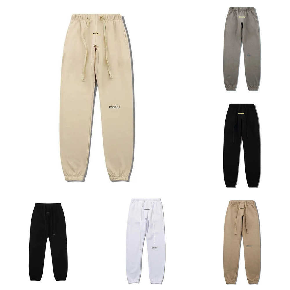 

Reflective Mens Pants Designer ESS Pants Mens Womens Elasticity Men Sports Loose Silocone Letters Sweatpants Drawstring Trousers Casual 2LV2