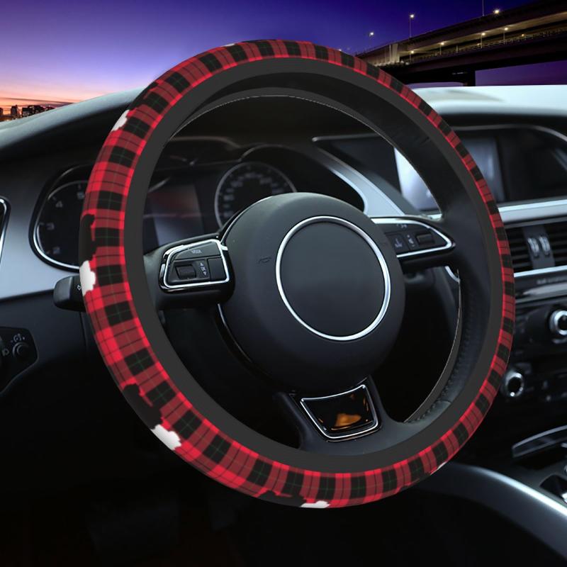

Steering Wheel Covers 37-38 Car Vintage Scottie Dog Anti-slip Scottish Terrier Auto Decoration Elastische Automobile AccessorySteering