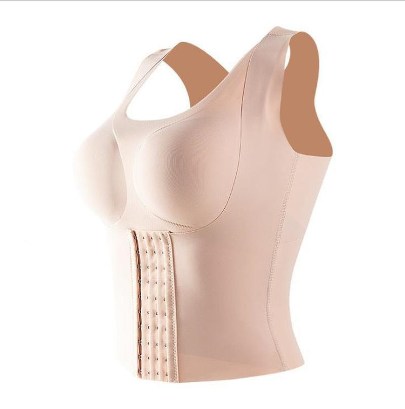 

Bra Reducing Girdle Posture Corrector Seamless Underwear Slimming Belly Sheath Cross Back Tank Tops Body Fitness Vest 230509, Beige