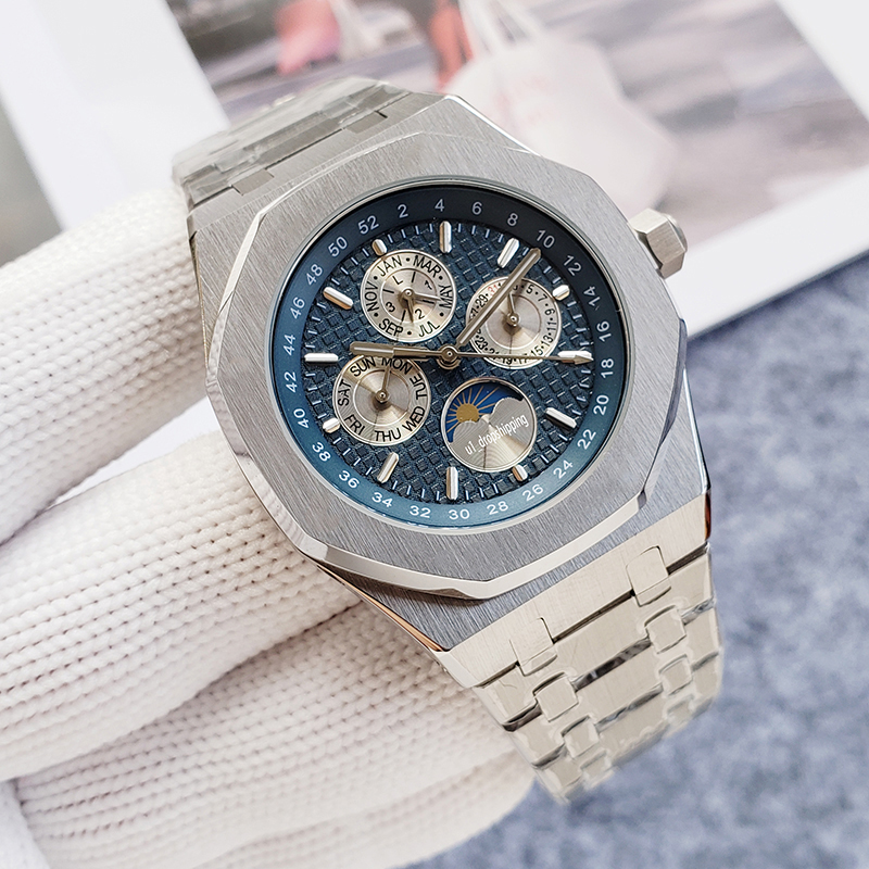 Luxury men designer 42mm stainless steel large second hand that can move the dial as a regular second hand sports automatic mens watch all steel wat