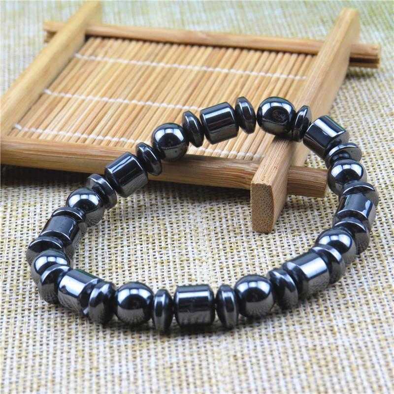 

Ornament Simple Beaded Elastic Magnetic Strand Magnet Bracelet Black Gall Stone Therapy Health Care Hand Jewelry