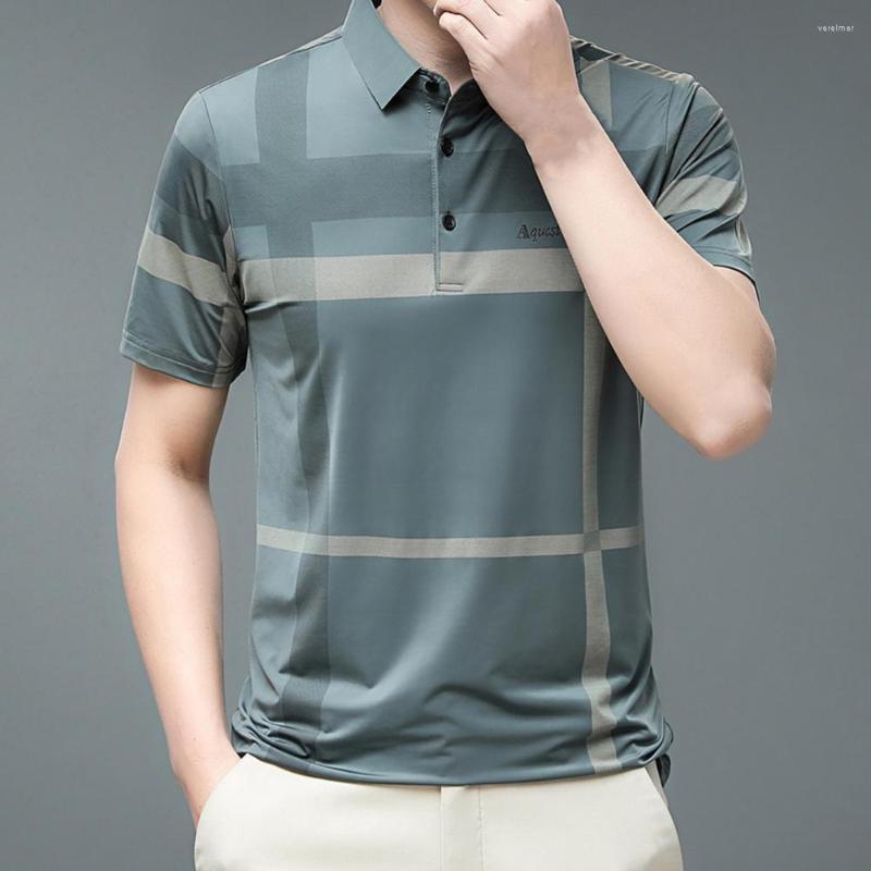 

Men's Casual Shirts Business Shirt Wrinkle-Free Men Summer Striped T-Shirt, Black