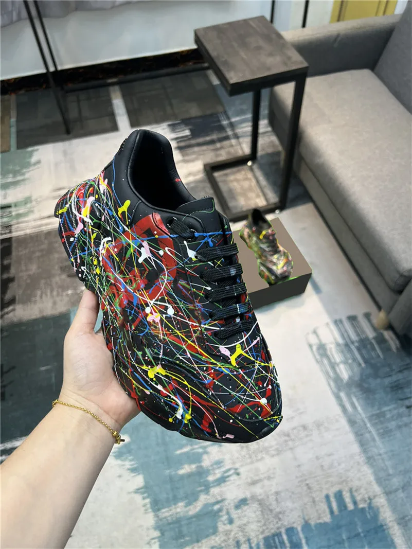 

With Box Luxury designer men shoes black nappa iconic Daymaster sneaker color splash Sneakers Shoes best quality leather Trainers Sneake IHe