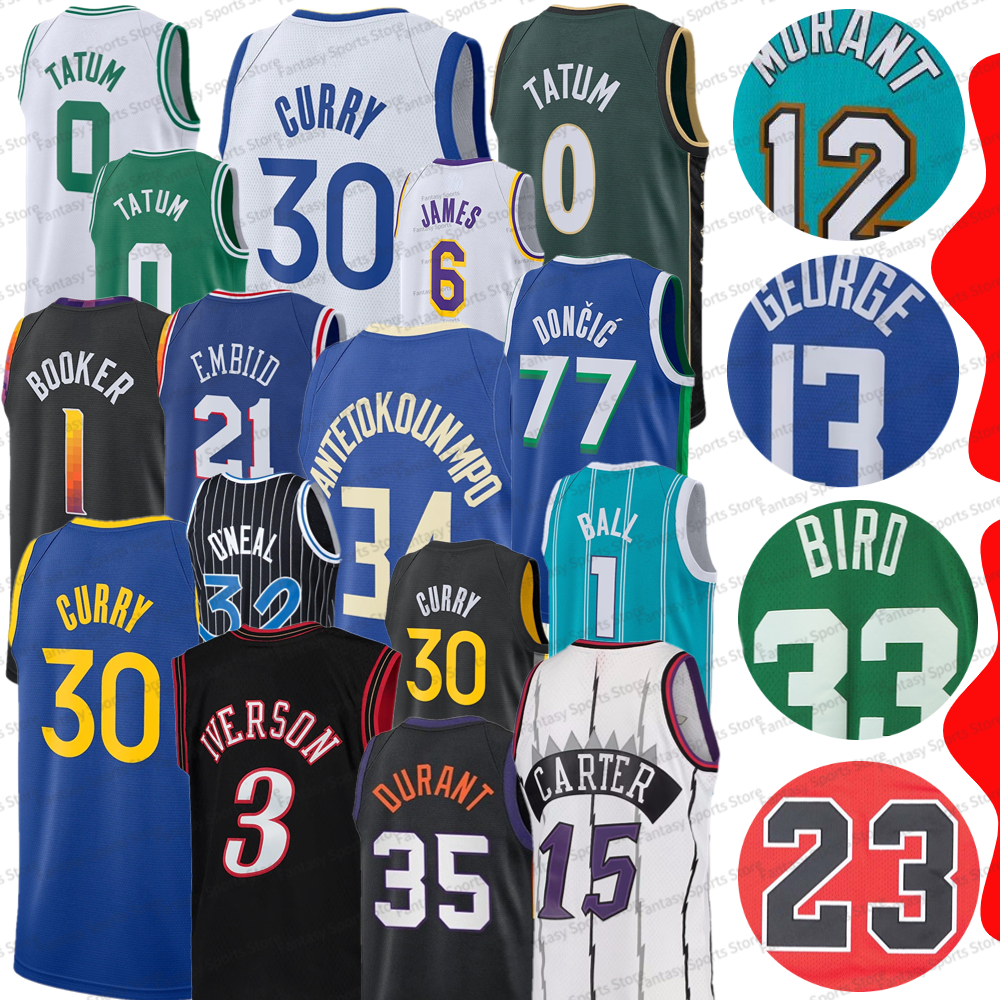 

Men's Kids Basketball Jersey Stephen 30 Curry 12 Ja Morant Giannis Allen Iverson Larry Bird Doncic 32 Shaq Red Black Youth Kids Shirts Jerseys Stitched, Colour 10