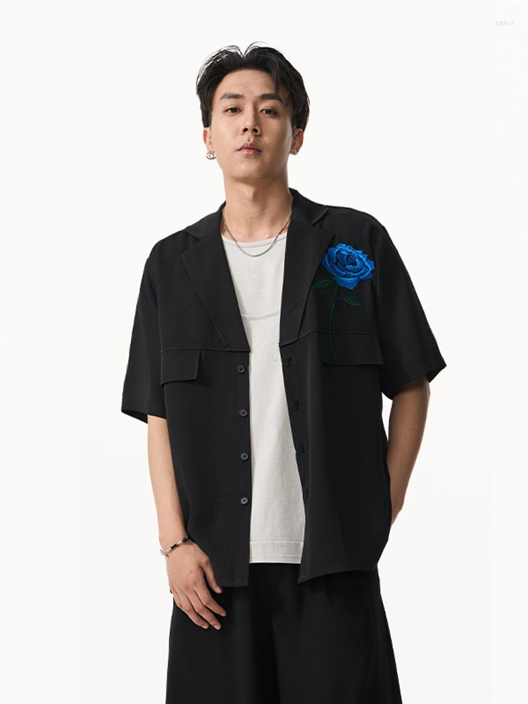 

Men' Casual Shirts We030 Fashion Men' 2023 Runway Luxury European Design Party Style Clothing, Black