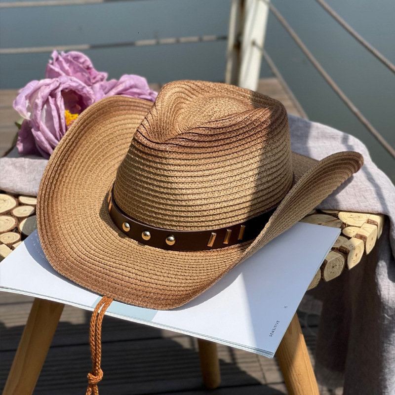 

Wide Brim Hats Bucket Cowboy Men's Ladies Gradient Jazz Straw summer hat for men Outdoor Fishing Sunscreen Shade Beach 230509