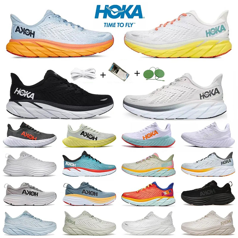 

Hoka One One Bondi 8 Clifton Athletic Shoes Runner Hokas Carbon x2 Triple Black White Light Blue Hokas Outdoor Designer Trainers Lifestyle Shock Absorption 36-45, Color#39