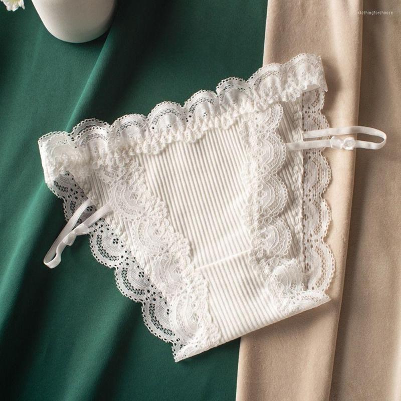 

Women's Panties Lace Thread Women Girl Low Waist Sweet Bow Briefs Fashion Cotton Thong Breathable Underpants Female Lingerie, Green