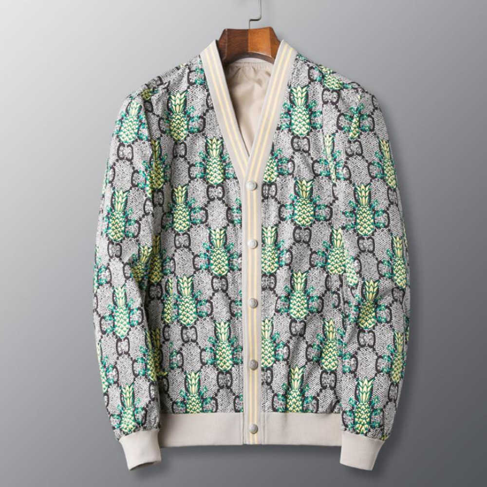 

men's Coat Men's European station Jackets men's wear oversize jacquard contrast European baseball collar jacket men's fashion brand UL5B, W1