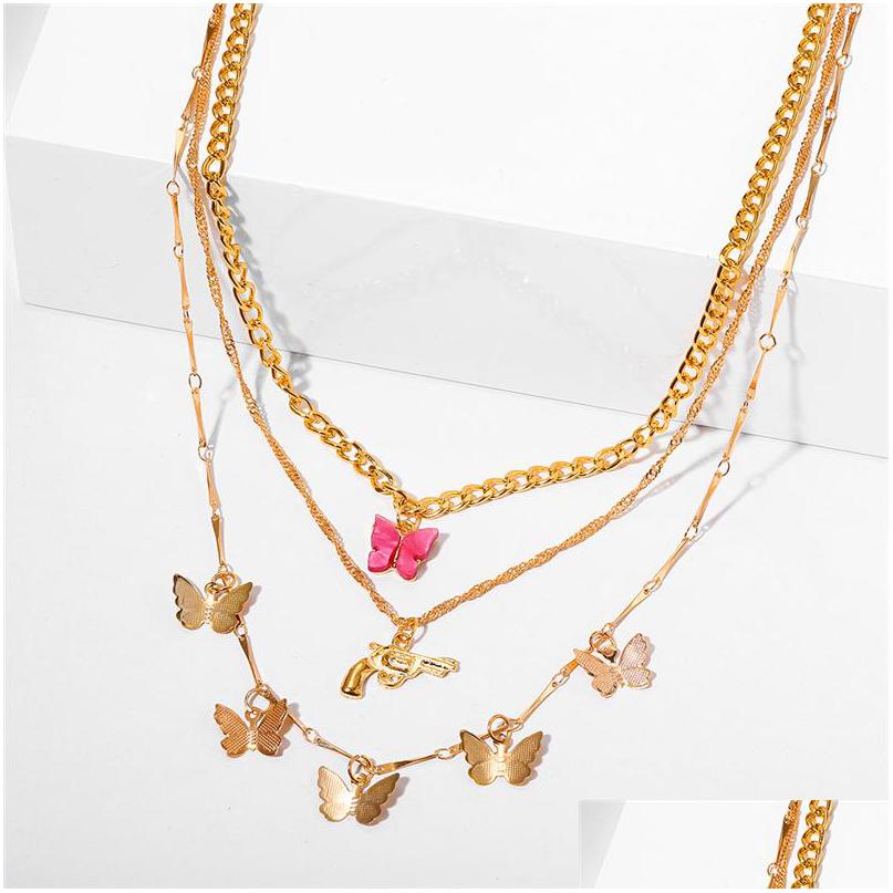 

Pendant Necklaces 2021 Trendy Mtilayered Butterfly Pendan Necklace For Women Gold Chain Choker Gifts Jewelry Drop Delivery Pendants Dh6Yr
