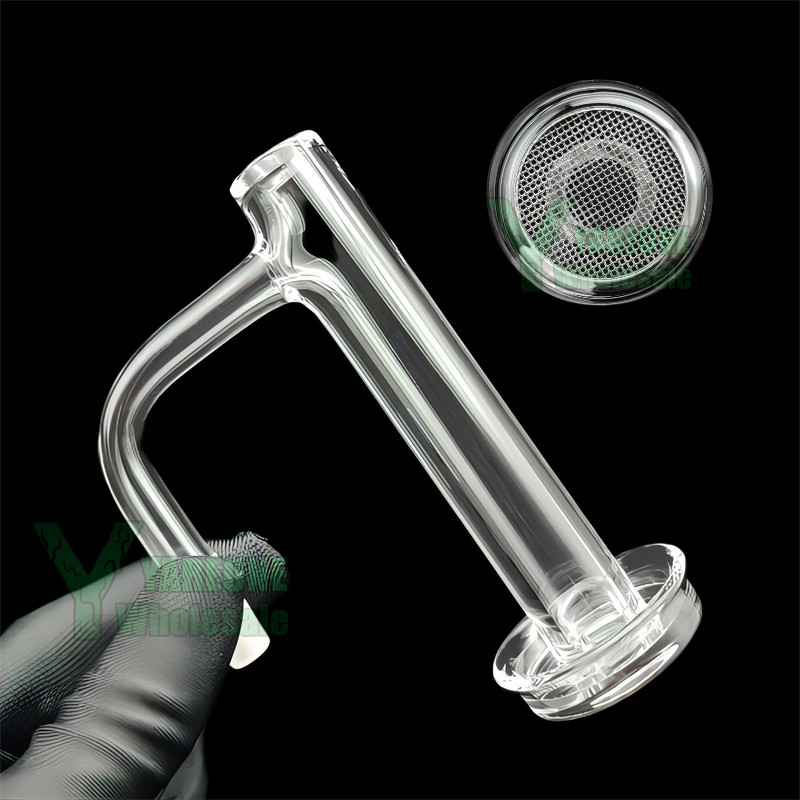 

Control Tower Quartz Blender Banger 100mm Height 16mmOD with Flared Dish 10mm 14mm Male 90 Degree Full Weld Dab Nail YAREONE Wholesale