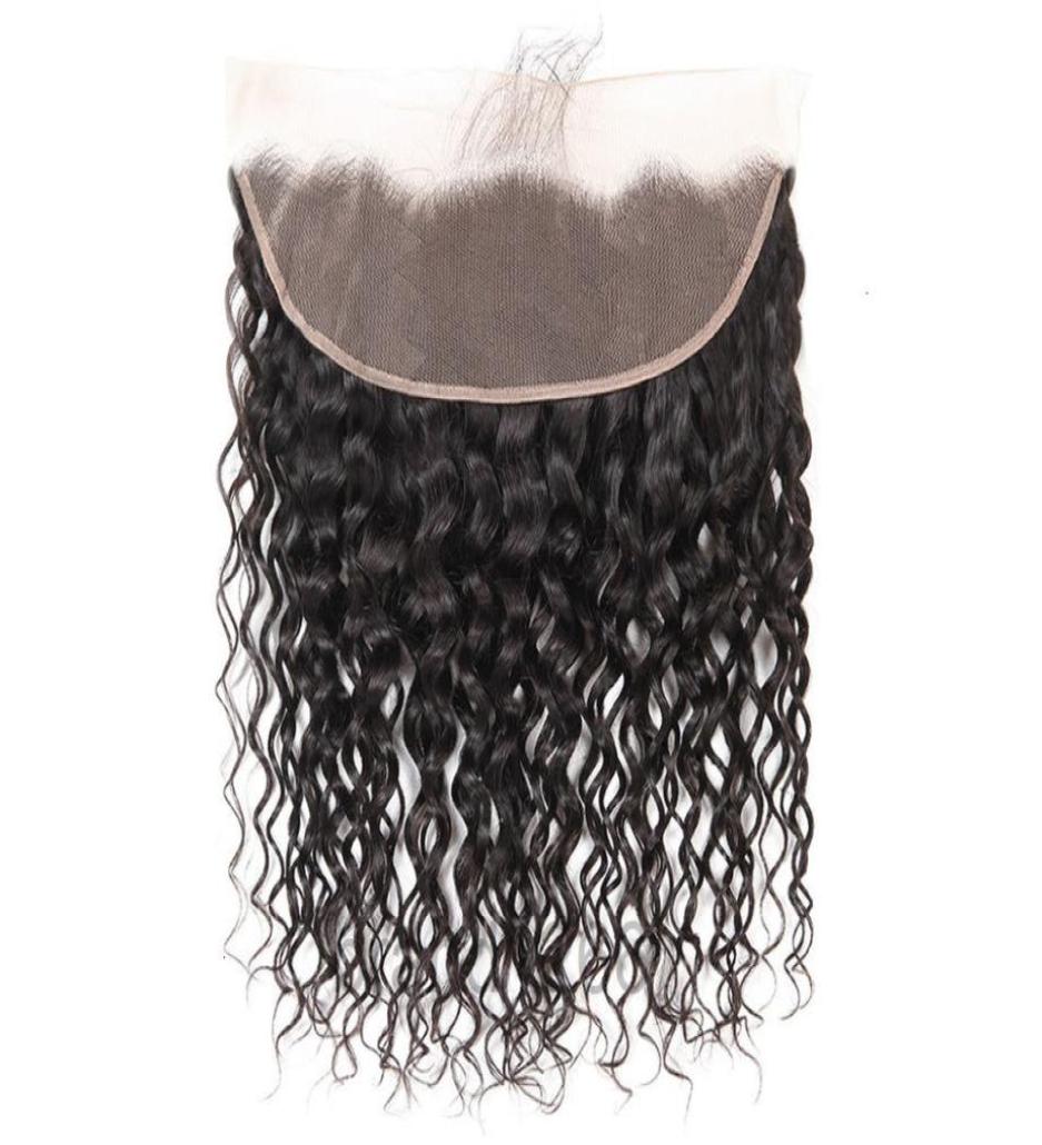 

Brazilian Water wave 13x4 Lace Frontal Natural Wave Closures Part 100 Unprocessed Virgin Human with Baby hair ship7418958, Natural color