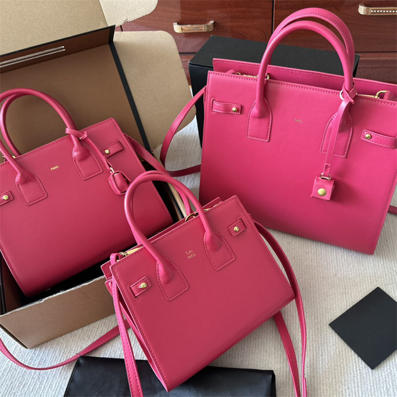 

Ladies Designer Totes 3 Size Sac De Jour Crossbody Bags Hot Pink Casual Shoulder Bag Designers y Handbags Luxury Leather Shopper Work Purses