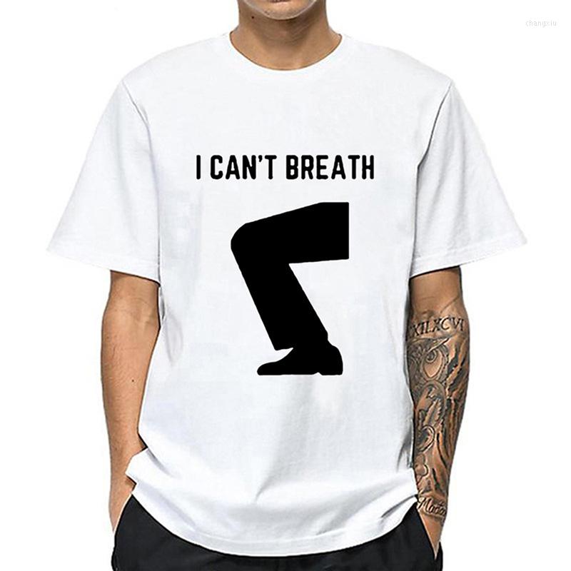 

Men's T Shirts Men Short Sleeved Tshirt I Can't Breathe Print Tee O Neck Cotton Tops Streetwear