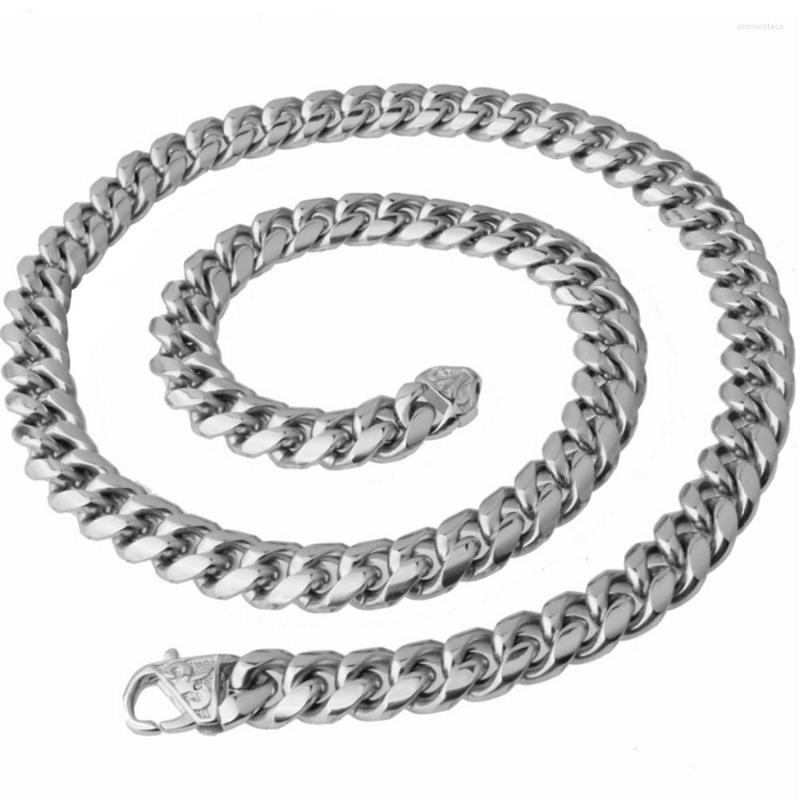 

Chains 12/15mm Fashion Stainless Steel Silver Color/Gold Cuban Curb Chain Biker Jewelry Mens Womens Necklace Or Bracelet Christmas Gift