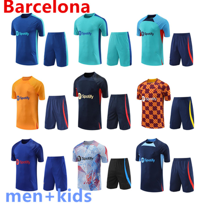 

22 23 24 Barcelona TRACKSUIT soccer Jerseys barca TRAINING SUIT 2023 2024 Barcelona Short sleeves suit tracksuits men kids sportswear set